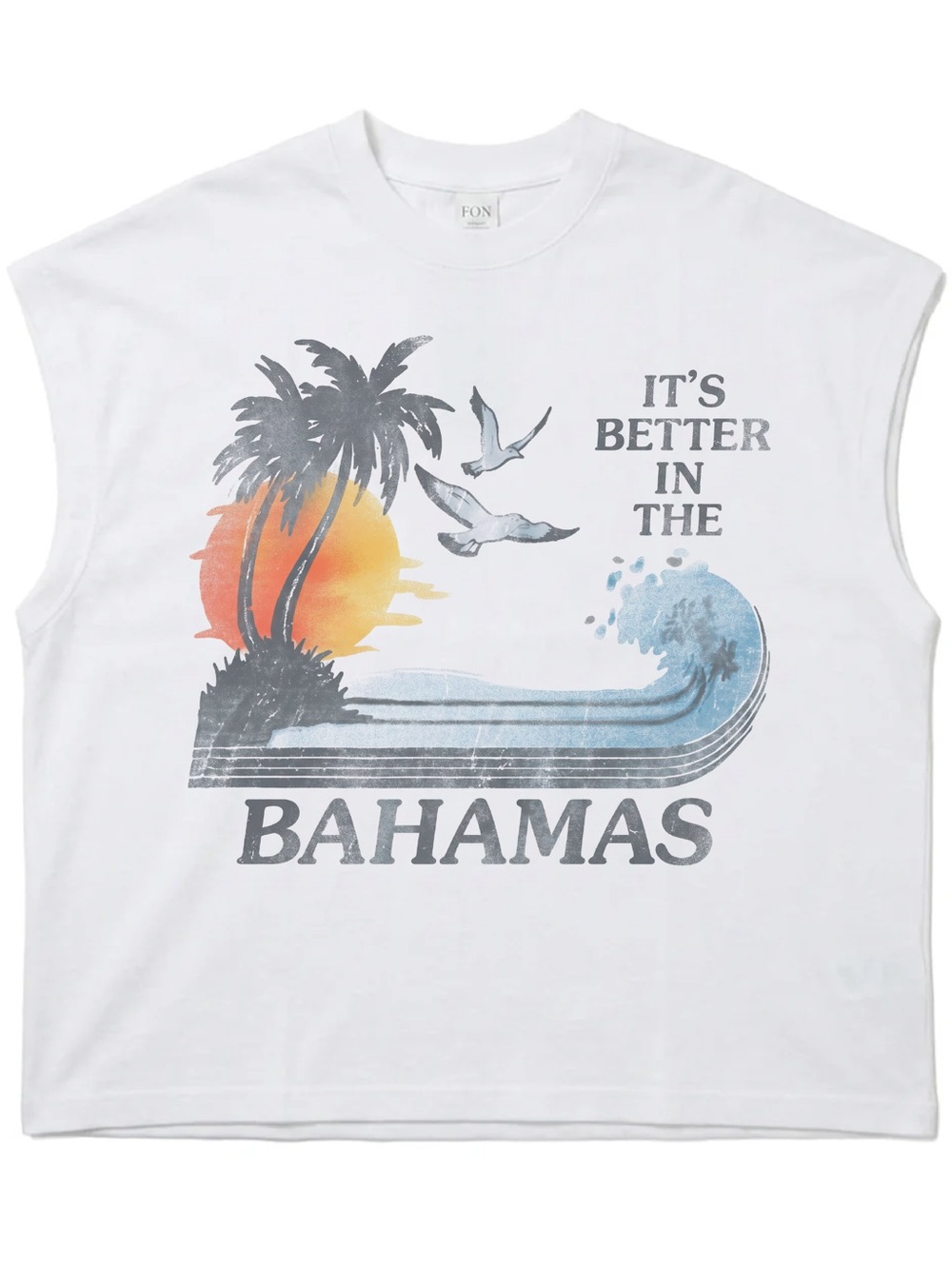 Its better in the Bahamas souvenir muscle tee distressed top active sportswear